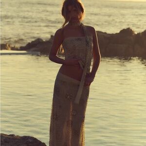 Zara boho beaded skirt set